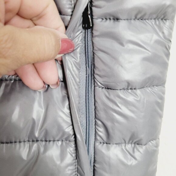 Vintage Blue Ocean Collection Puffer Vest Lightweight Liquid Gray Y2K Small NEW - Picture 3 of 9